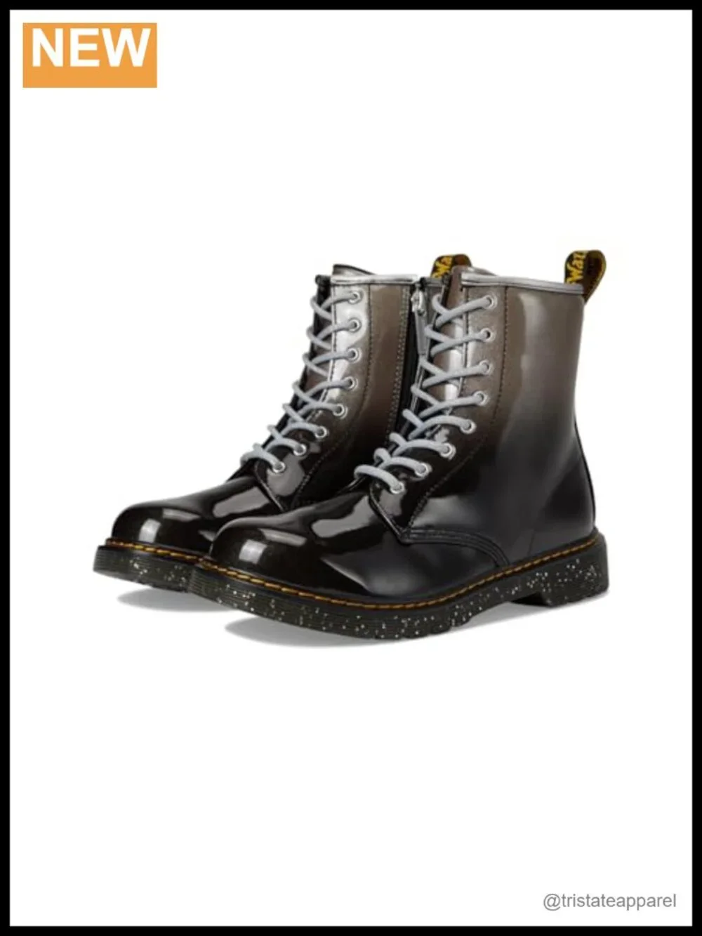 Patent Leather Lace Up Ankle Boots for Women, Chunky Heel